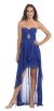 Strapless Hi-Low Overlay Short Formal Party Dress  in Royal Blue